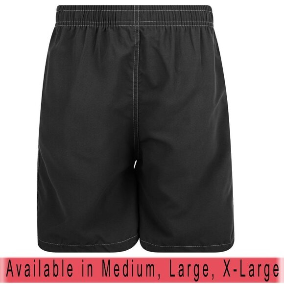 Boys Swim Trunks, Swimsuit Board Shorts, Elastic Bathing Suit, Black, NEW - Picture 1 of 6